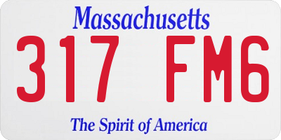 MA license plate 317FM6