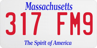 MA license plate 317FM9