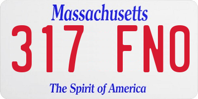 MA license plate 317FN0