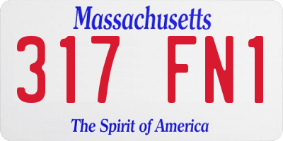 MA license plate 317FN1