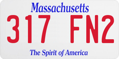 MA license plate 317FN2