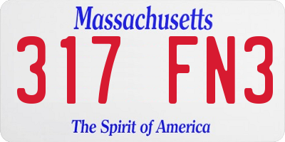 MA license plate 317FN3