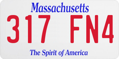 MA license plate 317FN4