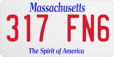 MA license plate 317FN6
