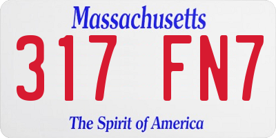 MA license plate 317FN7