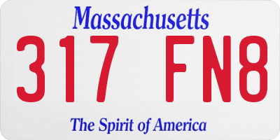 MA license plate 317FN8