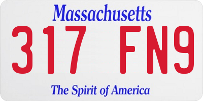MA license plate 317FN9