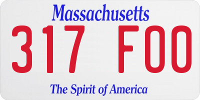 MA license plate 317FO0