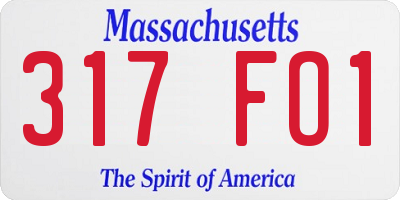 MA license plate 317FO1