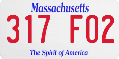 MA license plate 317FO2