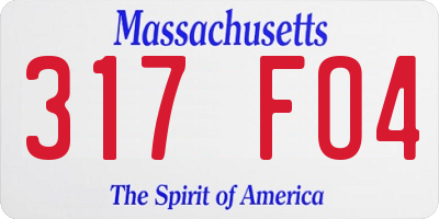 MA license plate 317FO4