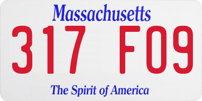 MA license plate 317FO9