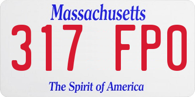 MA license plate 317FP0