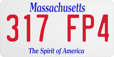 MA license plate 317FP4