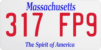 MA license plate 317FP9
