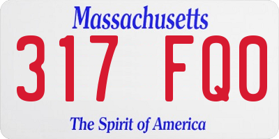 MA license plate 317FQ0
