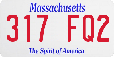 MA license plate 317FQ2