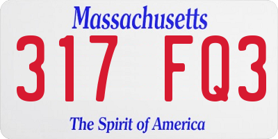 MA license plate 317FQ3