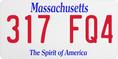 MA license plate 317FQ4
