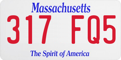MA license plate 317FQ5