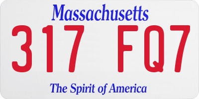 MA license plate 317FQ7