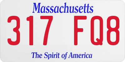 MA license plate 317FQ8