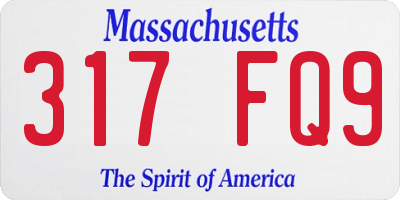 MA license plate 317FQ9