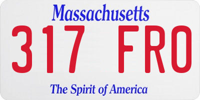 MA license plate 317FR0