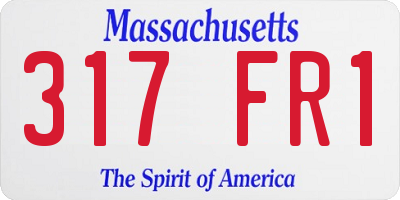 MA license plate 317FR1