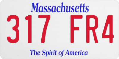 MA license plate 317FR4