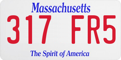 MA license plate 317FR5