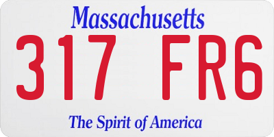 MA license plate 317FR6