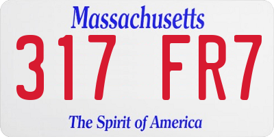 MA license plate 317FR7