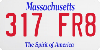 MA license plate 317FR8