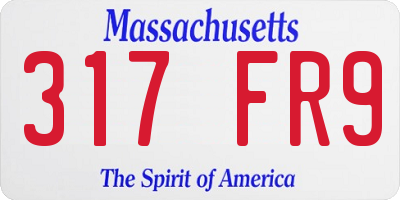 MA license plate 317FR9