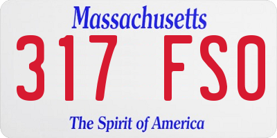 MA license plate 317FS0