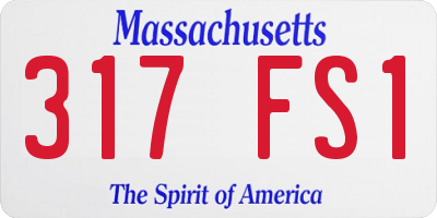 MA license plate 317FS1