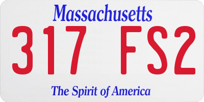 MA license plate 317FS2