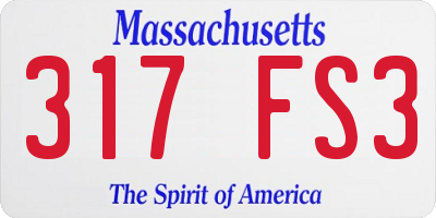 MA license plate 317FS3