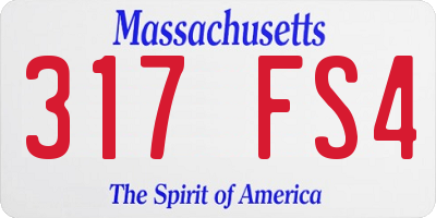 MA license plate 317FS4