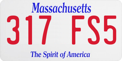 MA license plate 317FS5