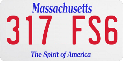 MA license plate 317FS6