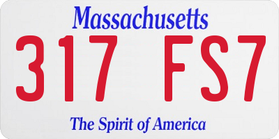 MA license plate 317FS7