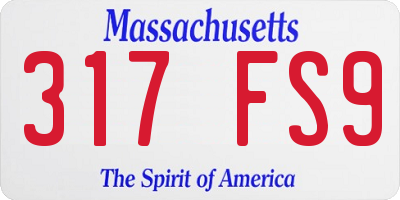 MA license plate 317FS9