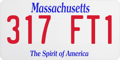 MA license plate 317FT1