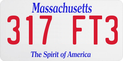MA license plate 317FT3