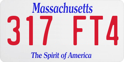 MA license plate 317FT4