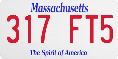 MA license plate 317FT5