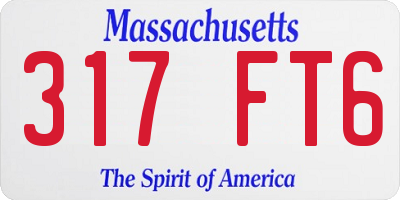 MA license plate 317FT6