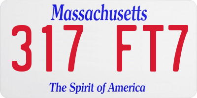 MA license plate 317FT7